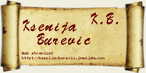 Ksenija Burević vizit kartica